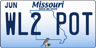 MO license plate WL2P0T