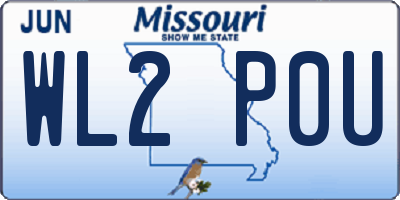 MO license plate WL2P0U