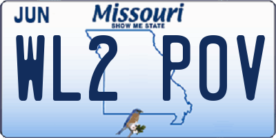 MO license plate WL2P0V