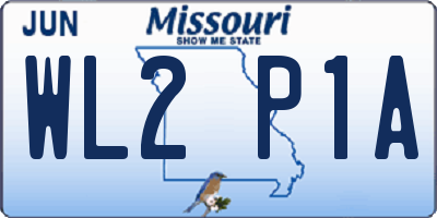 MO license plate WL2P1A