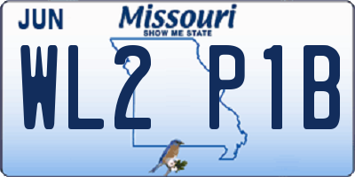 MO license plate WL2P1B
