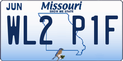 MO license plate WL2P1F