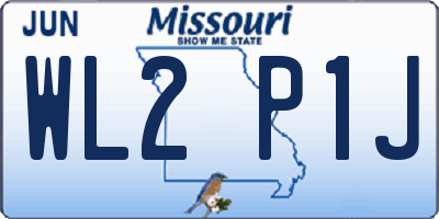 MO license plate WL2P1J