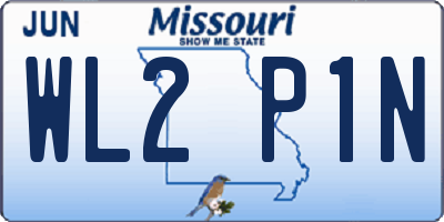 MO license plate WL2P1N