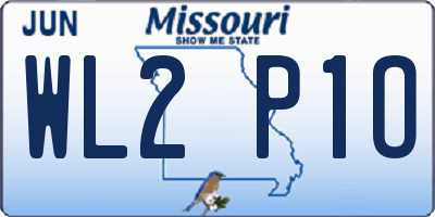 MO license plate WL2P1O