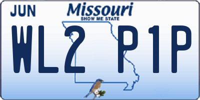 MO license plate WL2P1P