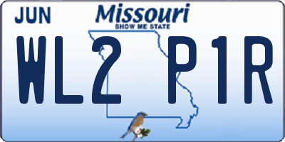 MO license plate WL2P1R