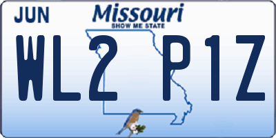 MO license plate WL2P1Z