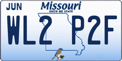 MO license plate WL2P2F