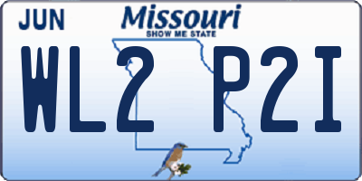 MO license plate WL2P2I
