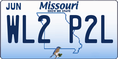 MO license plate WL2P2L