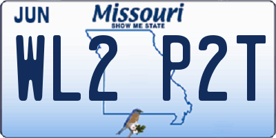 MO license plate WL2P2T