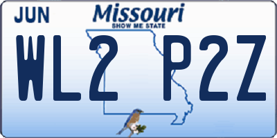MO license plate WL2P2Z