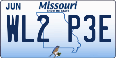 MO license plate WL2P3E