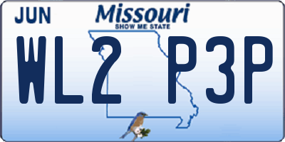 MO license plate WL2P3P