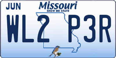 MO license plate WL2P3R