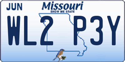 MO license plate WL2P3Y