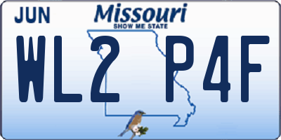 MO license plate WL2P4F