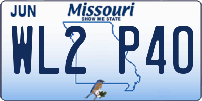 MO license plate WL2P4O