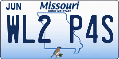 MO license plate WL2P4S
