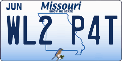 MO license plate WL2P4T