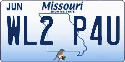 MO license plate WL2P4U