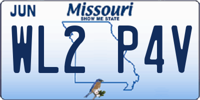 MO license plate WL2P4V