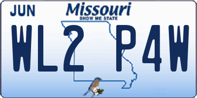 MO license plate WL2P4W