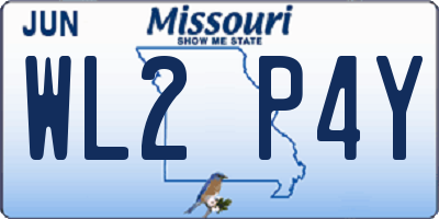 MO license plate WL2P4Y