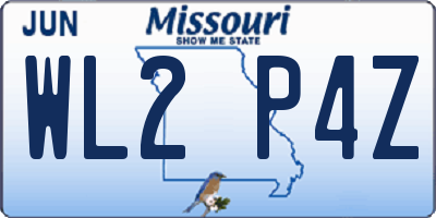 MO license plate WL2P4Z