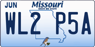 MO license plate WL2P5A