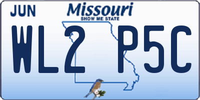 MO license plate WL2P5C