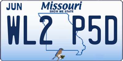 MO license plate WL2P5D