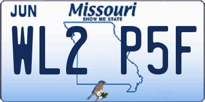 MO license plate WL2P5F