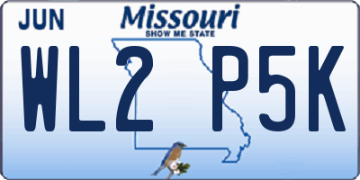 MO license plate WL2P5K