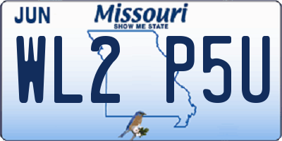 MO license plate WL2P5U