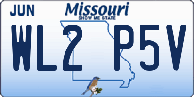 MO license plate WL2P5V