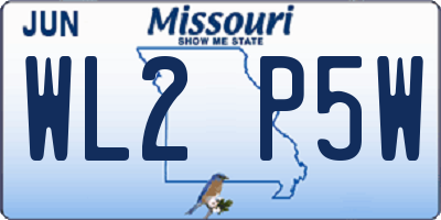 MO license plate WL2P5W