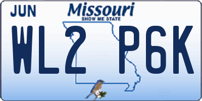 MO license plate WL2P6K
