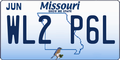 MO license plate WL2P6L