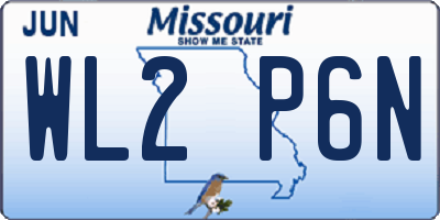 MO license plate WL2P6N