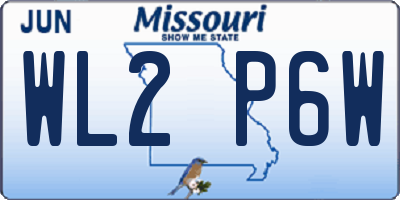 MO license plate WL2P6W