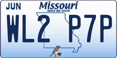 MO license plate WL2P7P