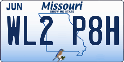 MO license plate WL2P8H