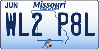 MO license plate WL2P8L