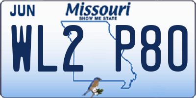 MO license plate WL2P8O