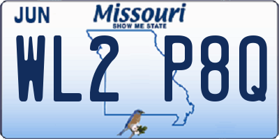 MO license plate WL2P8Q