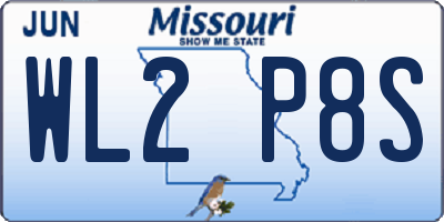 MO license plate WL2P8S