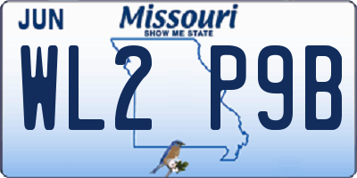 MO license plate WL2P9B