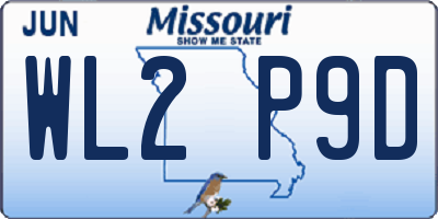 MO license plate WL2P9D